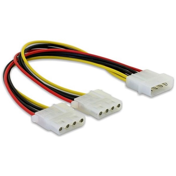 Delock 82100 "Y" elosztó kábel - 2 db 4 tűs Molex