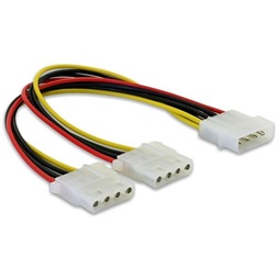 Delock 82100 "Y" elosztó kábel - 2 db 4 tűs Molex