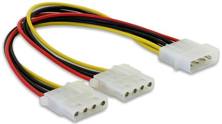 Delock 82100 "Y" elosztó kábel - 2 db 4 tűs Molex