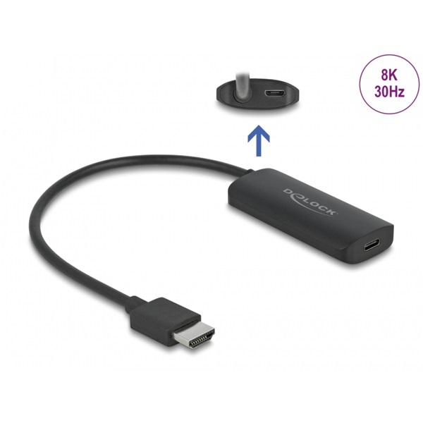 Delock 64212 adapter HDMI-A csatlakozó USB Type-C csatlakozóaljzathoz (DP Alt mód) 8K