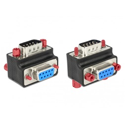 Delock 65593 adapter Sub-D 9 tűs apa > anya 90 -os szögben anya és csavar cserélhető