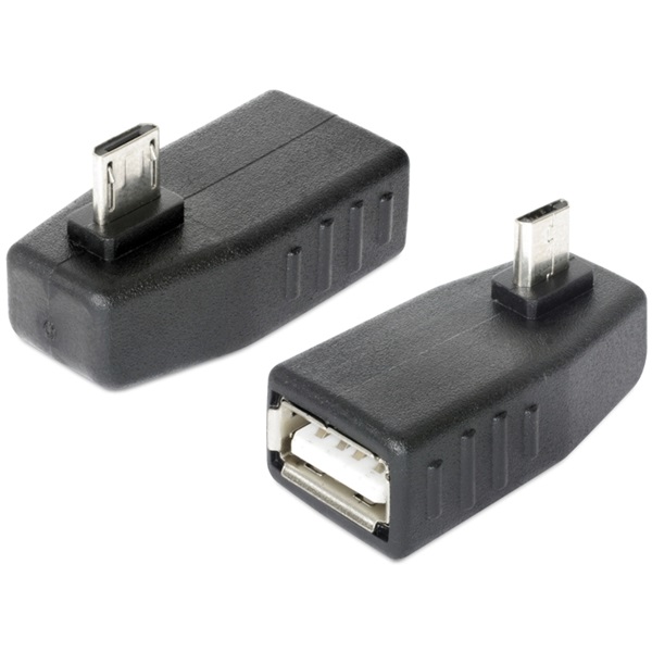 Delock 65474 adapter USB micro-B apa > USB 2.0-A anya, OTG, 90 -ban forgatott