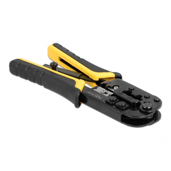 Delock 90520 általános krimpelő szerszám kábelcsupaszolóval 8P (RJ45) vagy 6P (RJ12/11) apa plugokhoz