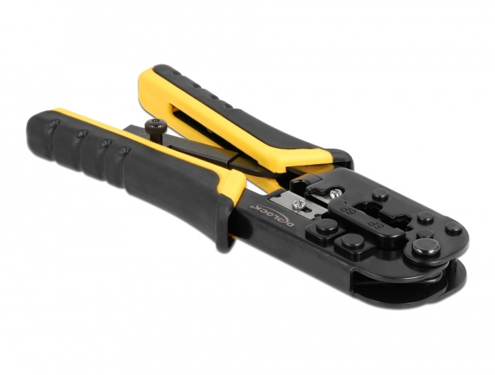 Delock 90520 általános krimpelő szerszám kábelcsupaszolóval 8P (RJ45) vagy 6P (RJ12/11) apa plugokhoz