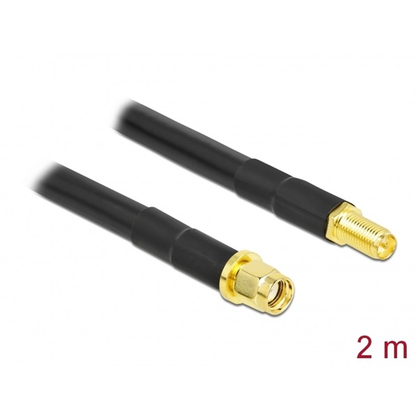 Delock 90464 antennakábel RP-SMA apa RP-SMA anya LMR/CFD300 2 m alacsony veszteséggel