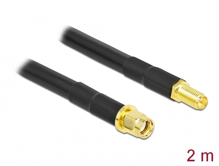 Delock 90464 antennakábel RP-SMA apa RP-SMA anya LMR/CFD300 2 m alacsony veszteséggel