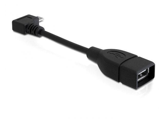 Delock 83104 11cm USB kábel, mikro-B, forgatott - USB2.0-A anya OTG