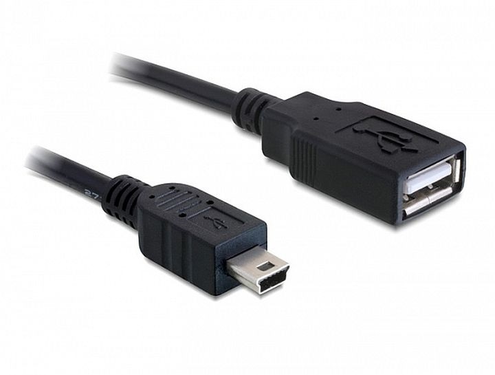 Delock 82905 kábel USB 2.0-A anya > mini USB apa 0,5 m