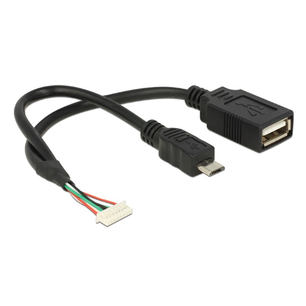 Delock 84835 kábel USB 2.0 tűs fejléc 1,25 mm 8 tűs anya>USB 2.0 Type-A anya + USB 2.0 Type Micro-B csatl.