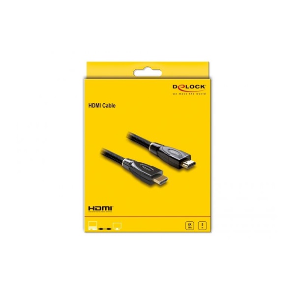 Delock 82739 kábel magas sebességű HDMI Ethernettel A-A egyenes/egyenes, 5 m