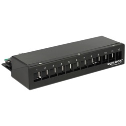 Delock 43339 keystone szerelődoboz fekete 12 port