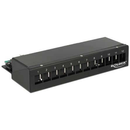 Delock 43339 keystone szerelődoboz fekete 12 port
