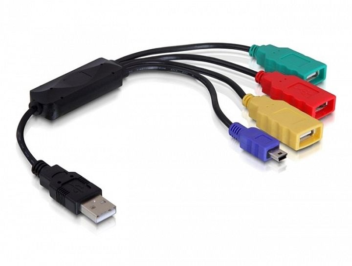 Delock 61724 külső USB 2.0 HUB (4 csatlakozós, kábeles kivitel)
