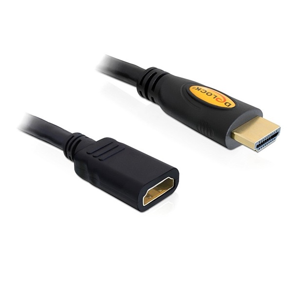 Delock 83081 magas sebességű HDMI hosszabbító kábel, Ethernettel, A apa / anya, 3 m