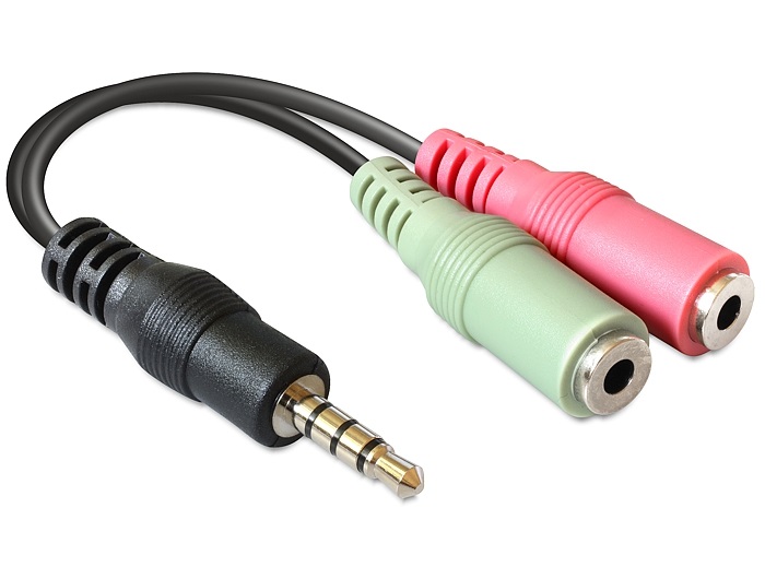 Delock 65344 sztereó jack apa 3.5 mm > 2 x Stereo jack anya adapter, 3.5 mm