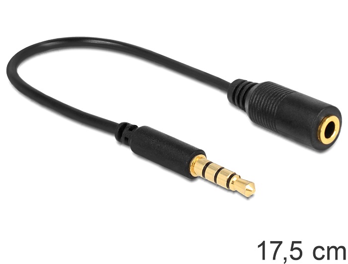 Delock 62498 sztereó jack 3.5 mm 4 pin - sztereó dugó 3.5 mm 4 pin kábel