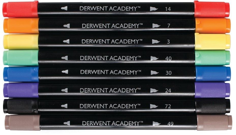 Derwent Academy 8 db-os kétoldalas akvarel filckészlet