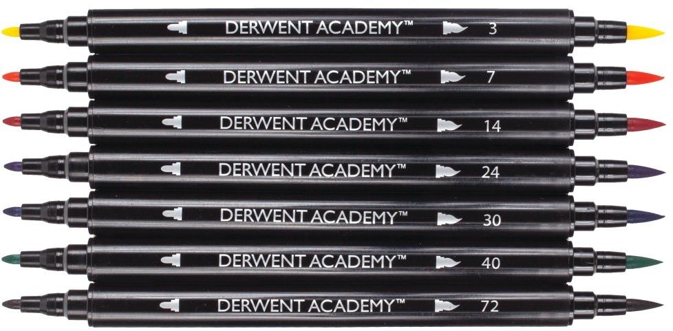 Derwent Academy 8 db-os kétoldalas akvarel filckészlet