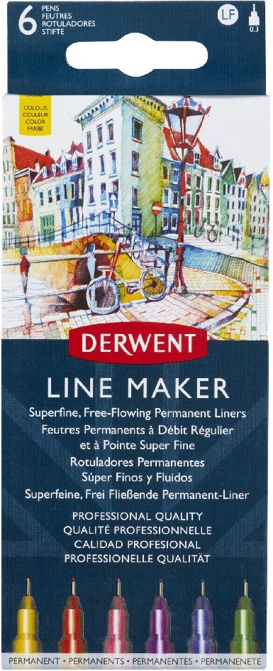 Derwent Line Marker 6 színű 0,3mm tűfilc készlet