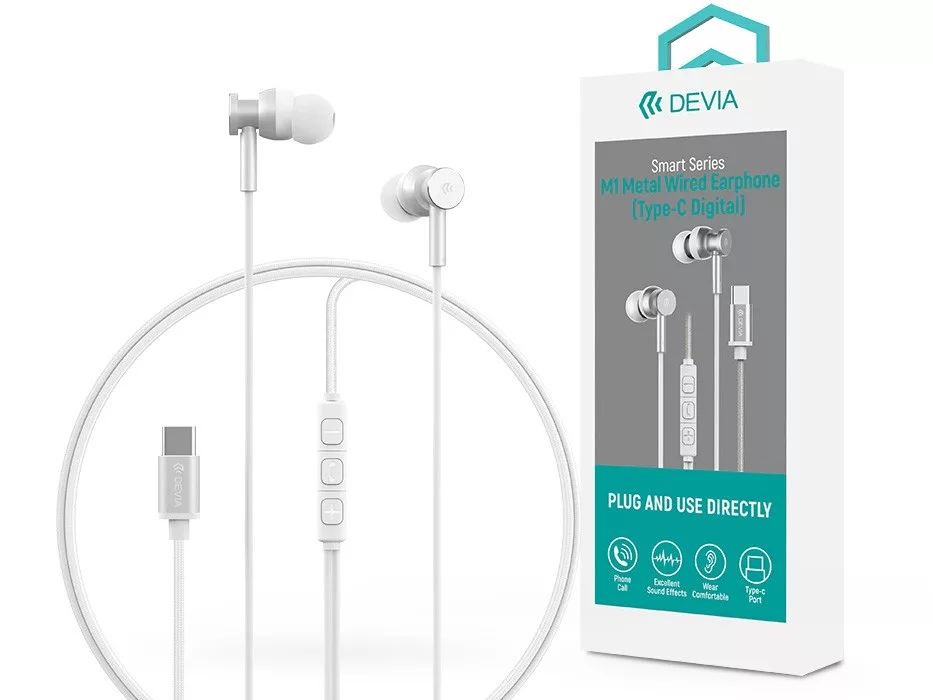 Devia ST108783 Smart Series M1 Metal In-Ear Type-C ezüst sztereó fülhallgató