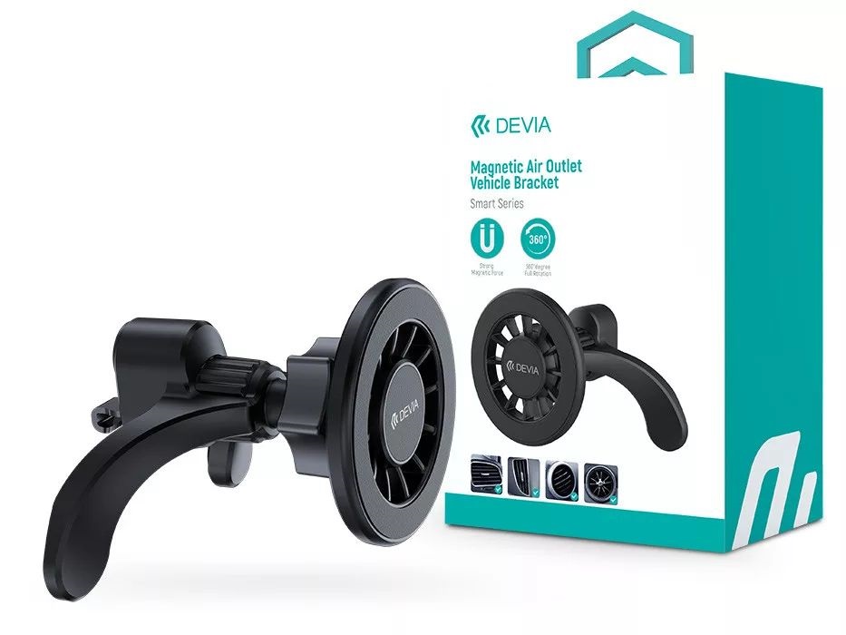 Devia ST111851 Smart Series szellőzőrácsba illeszthető mágneses fekete autós tartó