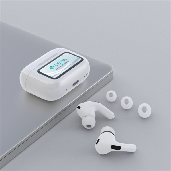 Devia ST124219 TWS-Pro2 ANC fehér Bluetooth sztereó headset kijelzővel