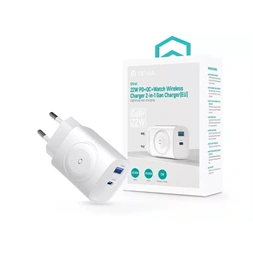 Devia ST131026 Ultra1 22W PD+QC+ Apple Watch 2in1 fehér hálózati gyorstöltő adapter