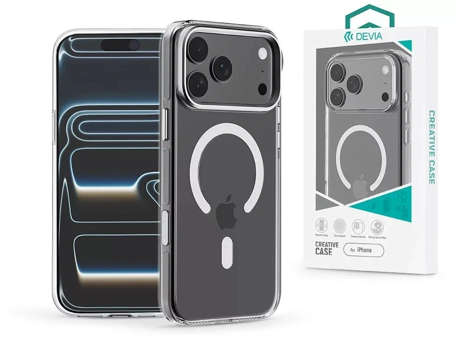Devia ST136274 Apple iPhone 17 Pro Max Crystal Series Magnetic 360° átlátszó kameravédős ütésálló tok