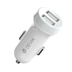 Devia ST330810 Devia Smart dual port USB 3.1A/2xUSB kimenettel fehér autós töltő