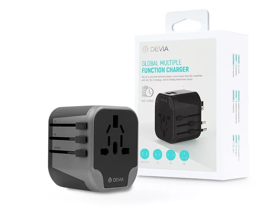 Devia ST330865 2xUSB 12,5W (UK/EU/USA/JP/AU) utazó adapter