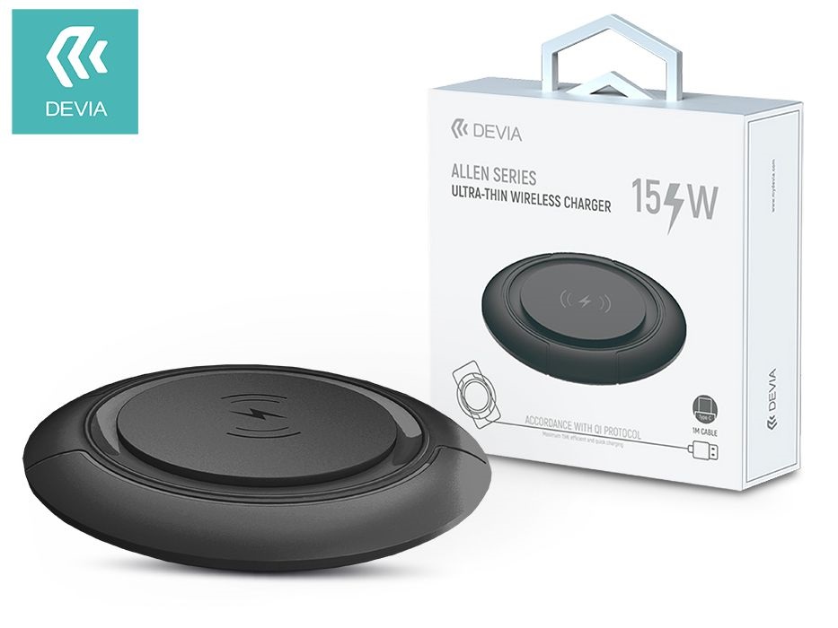 Devia ST345760 Allen Series V3 Ultra 15W univerzális fekete vezeték nélküli töltő állomás