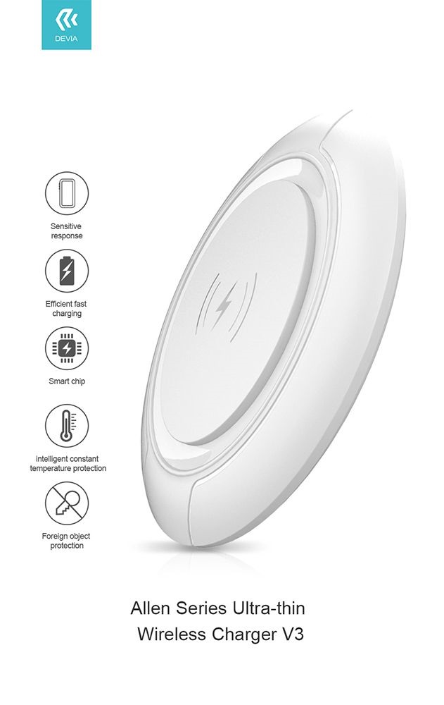 Devia ST345760 Allen Series V3 Ultra 15W univerzális fekete vezeték nélküli töltő állomás