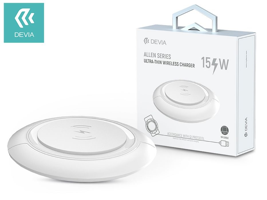 Devia ST346170 Allen Series V3 Ultra 15W univerzális fehér vezeték nélküli töltő állomás