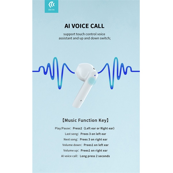 Devia ST351068 Joy A10 Bluetooth True Wireless fekete fülhallgató