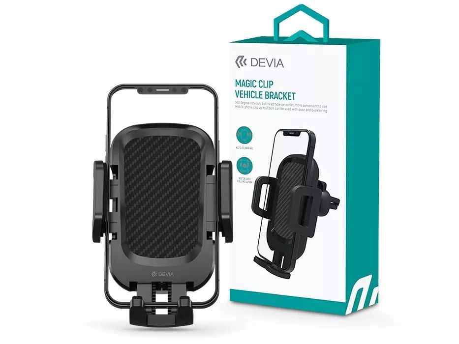 Devia ST353512 Magic Clip 5-9" szellőzőrácsba illeszthető fekete autós tartó