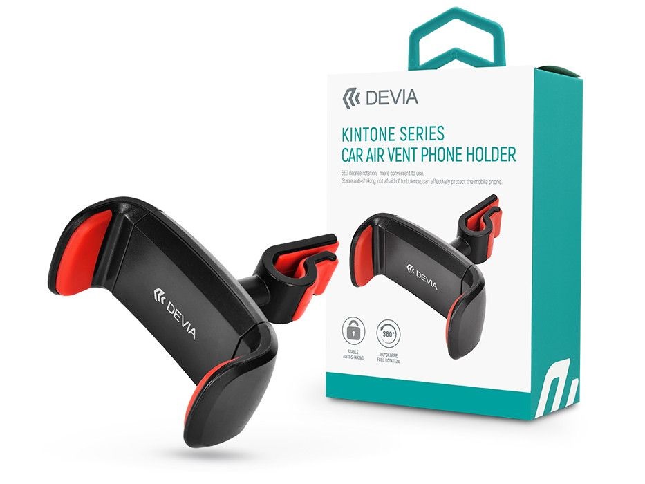 Devia ST353840 univerzális szellőzőrácsba illeszthető fekete autós telefontartó