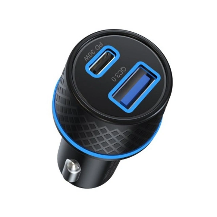 Devia ST354663 30W+QC 3.0 USB + Type-C szivargyújtó töltő