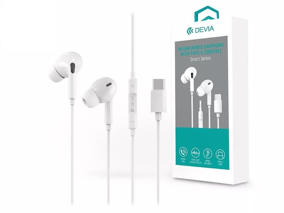 Devia ST359361 Smart Series Type-C fehér headset