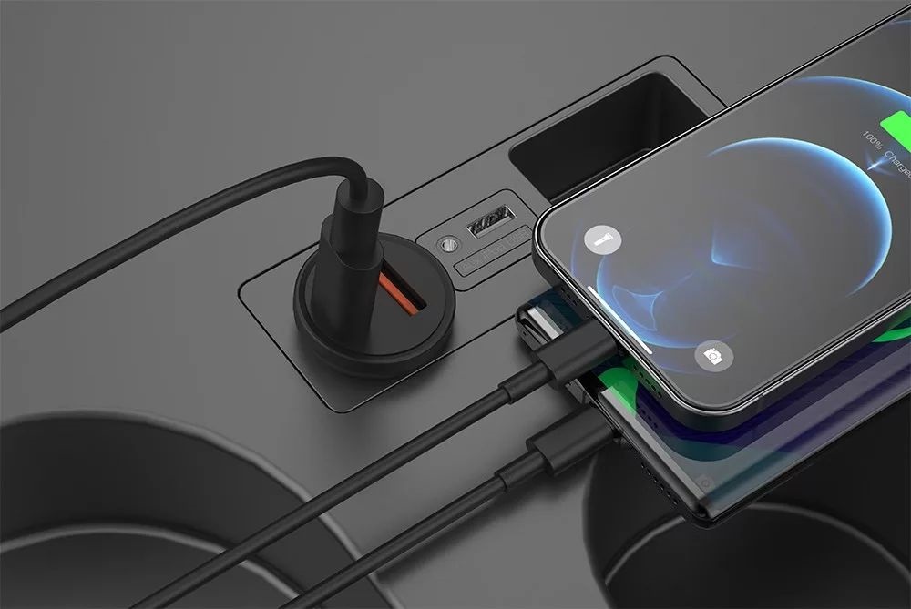 Devia ST359408 Smart Mini 20W USB/Type-C fekete szivargyújtó töltő
