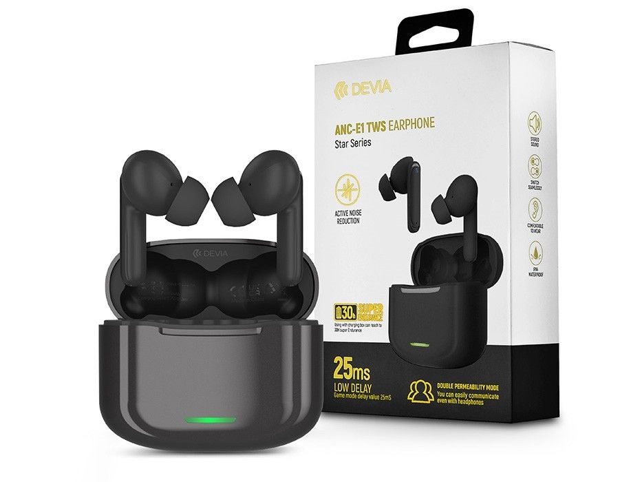 Devia ST359552 ANC-E1 Bluetooth True Wireless fekete sztereó fülhallgató