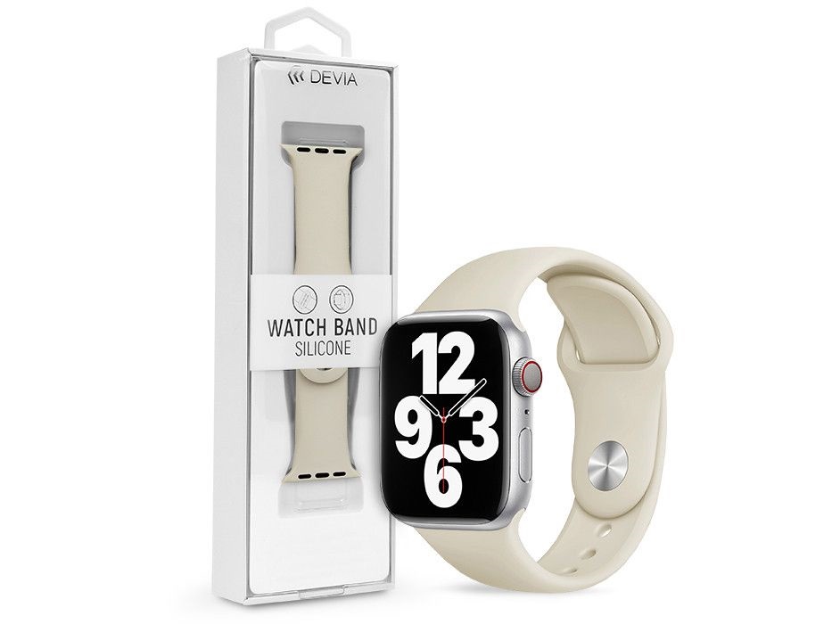 Devia ST364471 Apple Watch 38/40/41mm fehér szilikon sport szíj