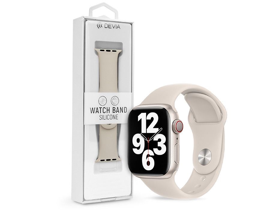 Devia ST364549 Apple Watch 42/44/45/49mm fehér szilikon sport szíj