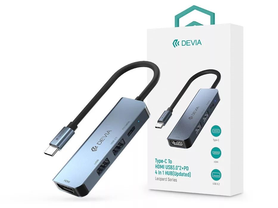 Devia ST384899 Leopard V2 Type-C PD/2xUSB 3.0/HDMI 4in1 HUB