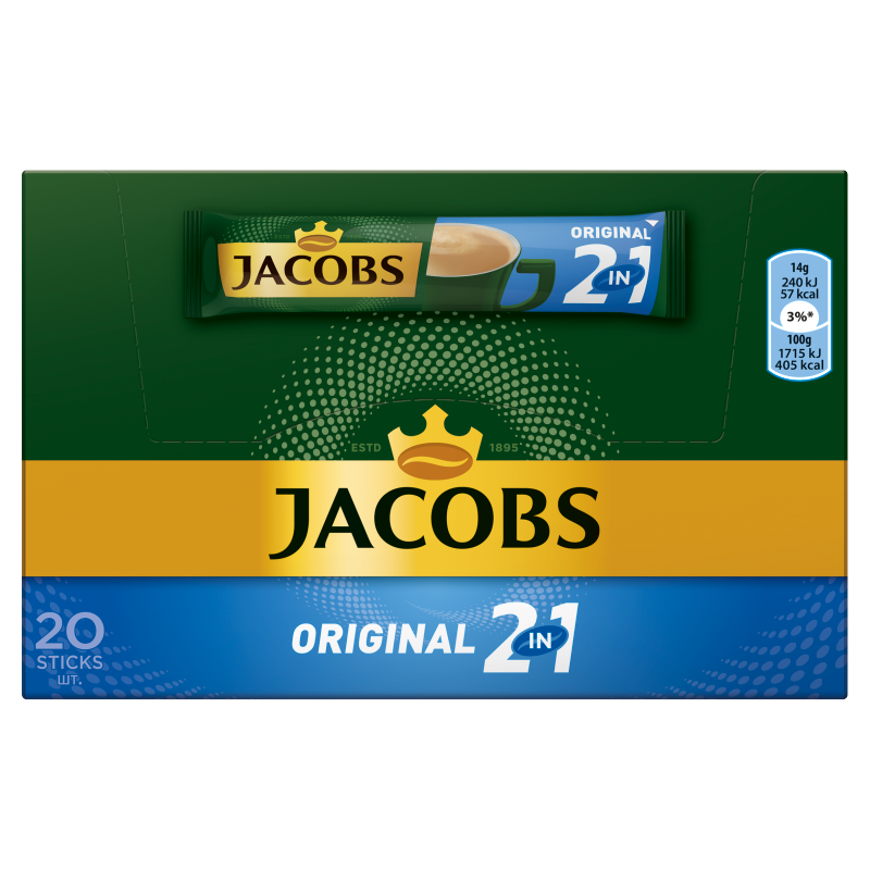 Douwe Egberts Jacobs 2in1 20x12,4g instant kávékeverék csomag