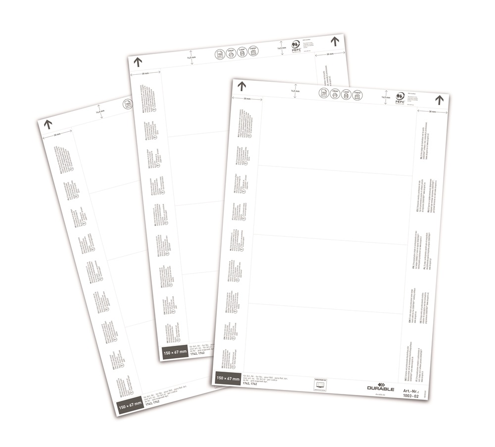 Durable 150x67 mm 80 db/cs logisztikai zsebhez betétlap