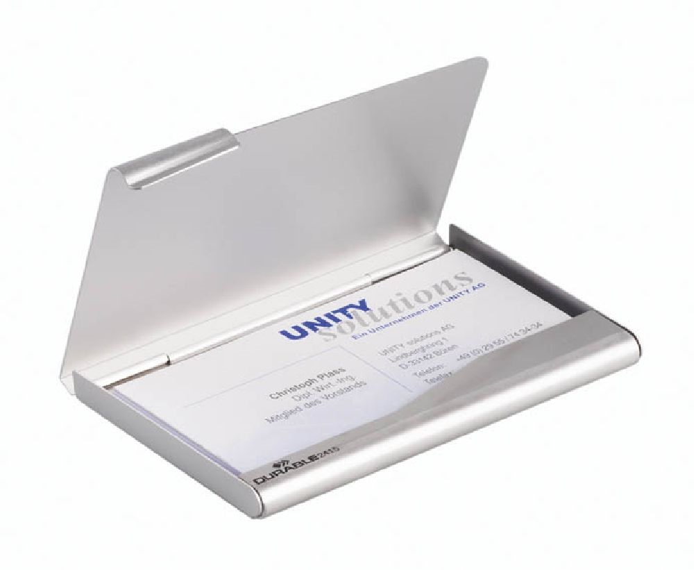 Durable 20 kártyához ezüst névjegykártyatartó