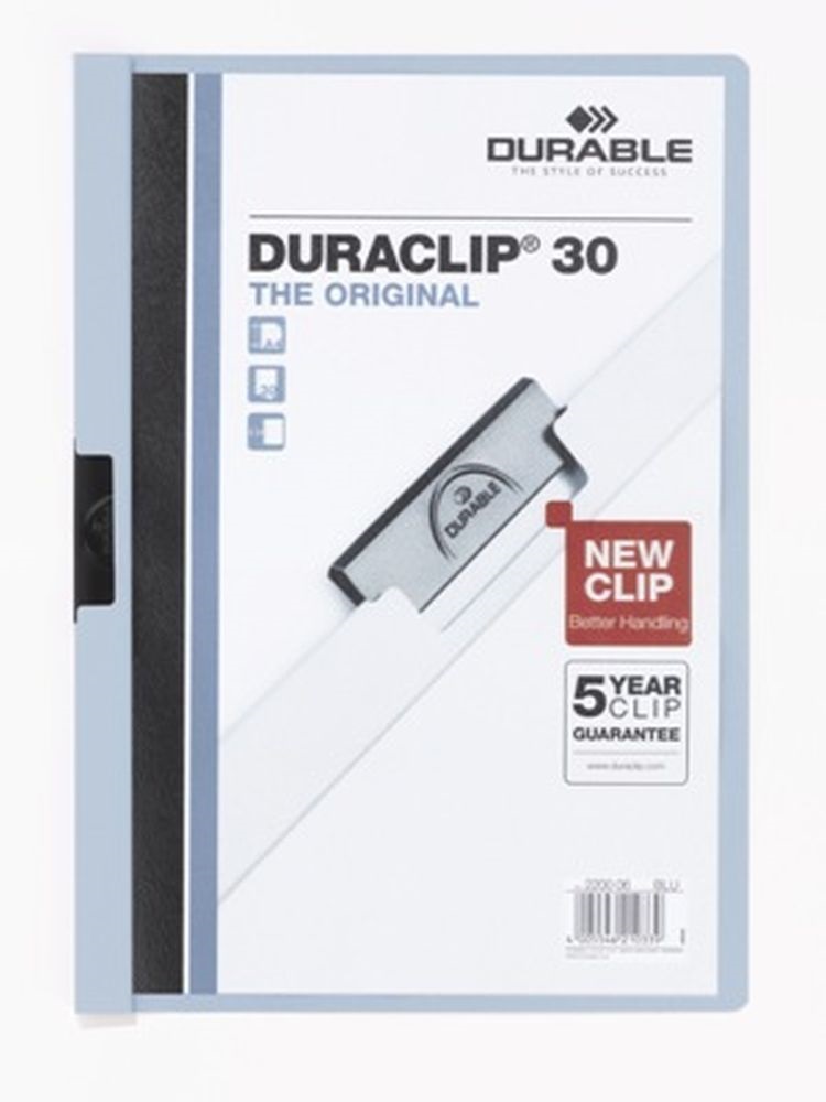 Durable Duraclip A4 30lapos világoskék clip-mappa