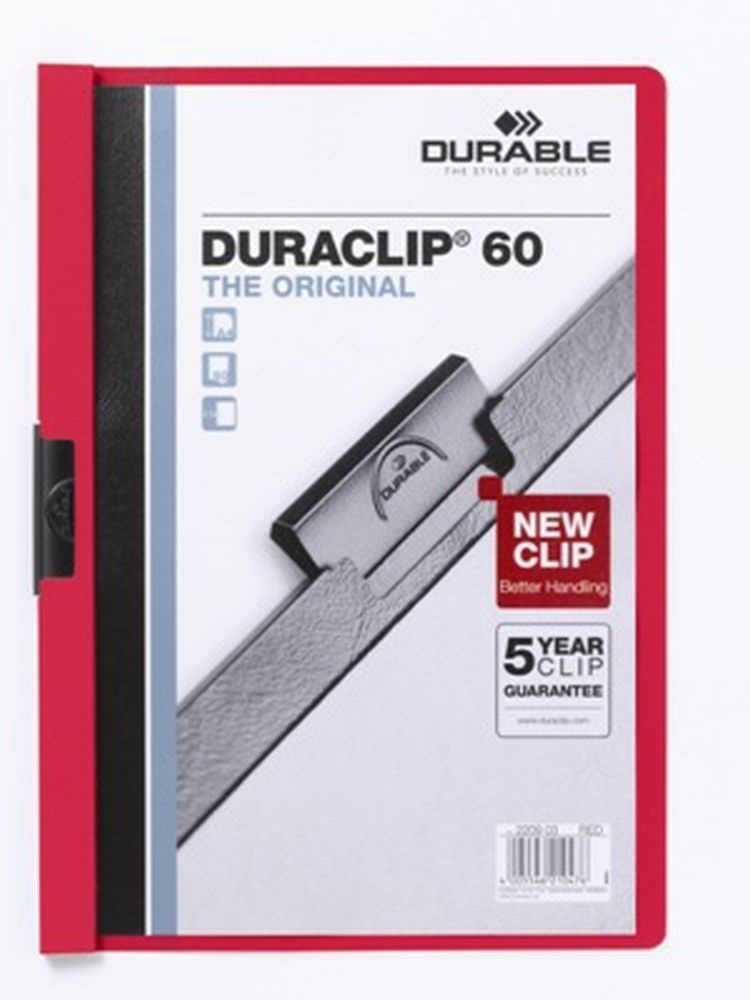 Durable Duraclip A4 60lapos piros clip-mappa