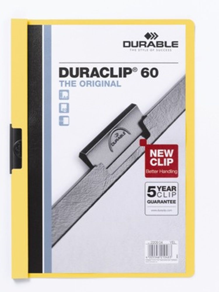 Durable Duraclip A4 60lapos sárga clip-mappa