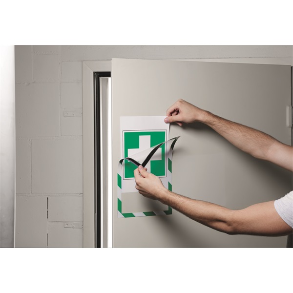 Durable Duraframe Security Magnetic A4 5db/cs zöld/fehér infokeret